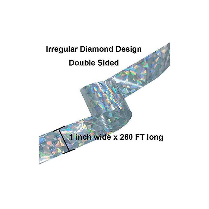SUJAYU Bird Scare Tape, 2 Pack 1''x260FT Double Sided Repellent
