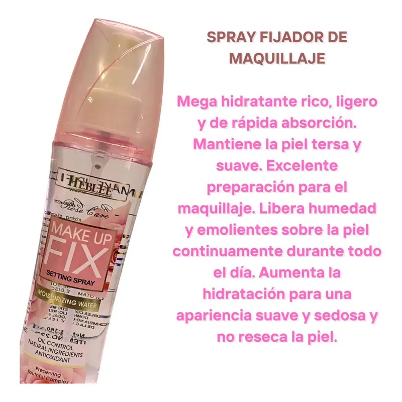 Fijador De Maquillaje Rosas 3 En 1 160ml Tono Del