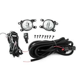 CONCEPT AUTOMOTIVE LIGHTS Replacement For 2019-2022 Toyota Corolla Hatchback LED Fog Lights with Assembly Set Switch Harness Left & Right Side OEM: 81220-12240 81210-12240