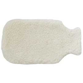 SamWo, Hot Water Bottle Cover 100% Sheep's Wool Without Hot Water Bottle Size: 37 x 21 cm Wool White