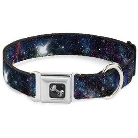 Buckle-Down Seatbelt Buckle Dog Collar - Galaxy Collage