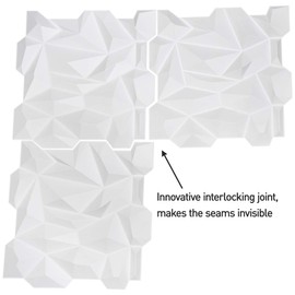 Art3d 19.7" x 19.7" (Pack Of 12) Wall Panel Marble, White