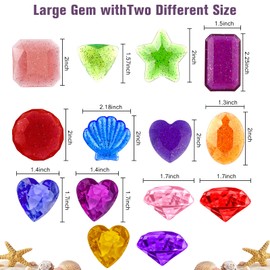 Leislam Diving Gems Pool Toys, 16 PCS Colorful Big Diamond Pool Diving Toy Set, Sinking Swimming Pool Toys, Underwater Gem Diving Dive Throw Swimming Toys Water Games Summer Training Gift Toy