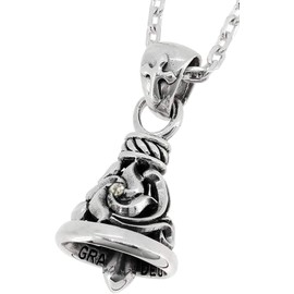 Granduar Arabesque Guardian Bell Pendant, Men's, 925 Silver, Arabesque, Bell, Sterling Silver, Sapphire