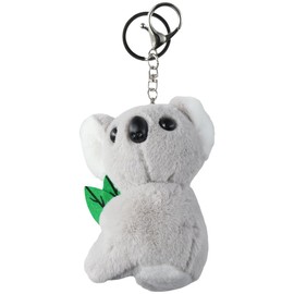 hobbyme Lovely Plush Koala Key Ring,Crafts Key Pendant Key Ring Decor, Adorable Fluffy Keychain Decorative Bag for Miss, Gray