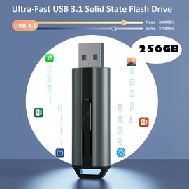 Kootion USB 3.1 256GB High Speed Metal Flash Drive Memory Stick Transit up to 370MB/S