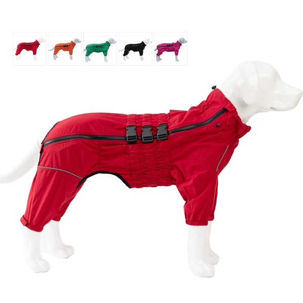 Dogs Waterproof Jacket, Lightweight Waterproof Jacket Reflective Safety Dog Raincoat