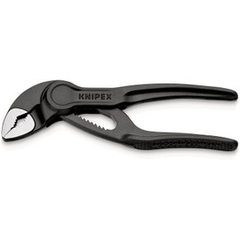 KNIPEX Cobra XS Mini Water Pump Pliers, 100 mm, Nuts to 24 mm, Pipes to 28 mm, Self-Locking, Fine Adjustment by Button Push, Edc, 87 00 100