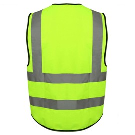 High Vis Viz Safety Waistcoat, High Visibility Reflective Strips, Yellow Safety Vest with Convenient Zipper and Pockets (XLarge)