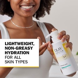 Olay Loción hidratante Complete+ sin fragancia, 10.1 onzas líquidas, hidratante facial nutritivo 3 en 1 para todo tipo de piel con vitamina B3, vitami