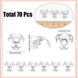 SUNNYCLUE 1 Box 70Pcs 16mm Star Spacer Bead Caps Silver Bead End Cap Bulk Acrylic Hollow Small Star Jewelry Spacer Accessories for Jewelry Making Earrings Bracelets Necklaces DIY Crafts Women