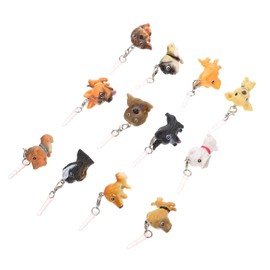 KONTONTY 12Pcs Dog Themed Earphone Jack Plug Covers Practical Headphone Plug Protectors Durable Design Random Styles for Phone Accessories Keeps Jack Clean and Dust