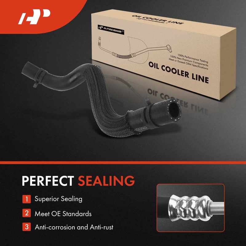 A-Premium Engine Oil Cooler Line Hose Assembly Compatible with Ford