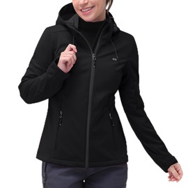 33,000ft Women's Softshell Jacket with Hood Waterproof Lightweight Windbreaker Windproof Rain Shell Jacket for Outdoor Hiking