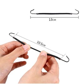 10 PCS Black Hair Hook Hair Ties with Hooks Elastic Hair Styling Rubber Bands Ponytail Holder Hooks Hair Cord