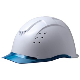 Midori Anzen SC13PCLV RA KP Helmet for Work PC Clear Visor with Vented Rain Guard White Blue