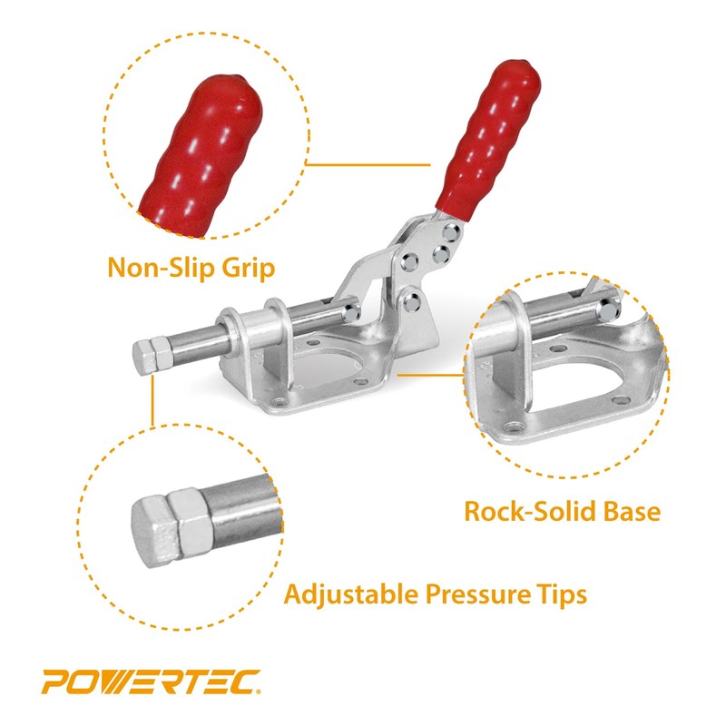 POWERTEC 2PK Toggle Clamp, 300lbs Holding Capacity, 302F Quick Release
