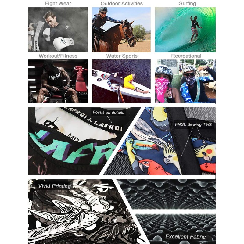 LAFROI Men's Long Sleeve UPF 50+ Baselayer Skins Performance Fit