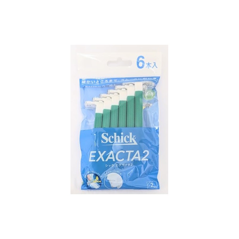 Schick EXACTA2 Fixed 2-Blade Disposable Razors, Set of 6