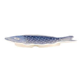 G.E.T. 370-10-BL-EC Melamine Fish Serving Platter, 10" x 7", Blue (Set of 4)