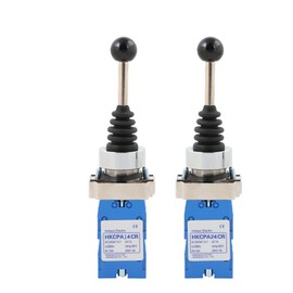 CENPEK 2pcs 22mm Cross Rocker Master Switch, 4-Way Auto-Lock/Auto-Reset, Joystick Switch Controllers 4 Position 4NO Momentary Type 150V/250V/600V Panel Mount