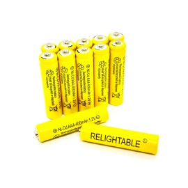 RELIGHTABLE 12-PCS 400mAh AAA NiCd 1.2v Rechargeable Batteries RELIGHTABLE Ni-Cd Solar U12