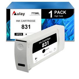 Aulay 831 Black Ink Cartridges Replacement for 831 Ink Cartridges High Performance Work for Latex 310 54in. 330 64in. 360 64in. 370 64in. 570 64in. Printers（Black）