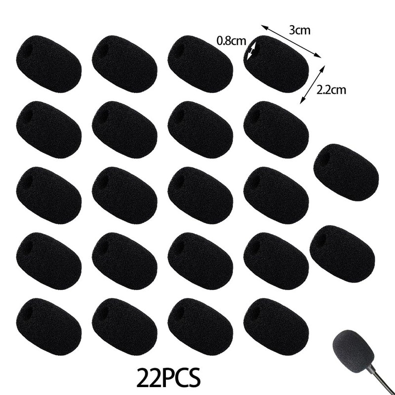 Pack of 22 Foam Microphone Mini Replacement Windscreen Foam Mini