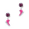 Delight Jewelry Silvertone 3-D Hot Pink Ice Skate - Large