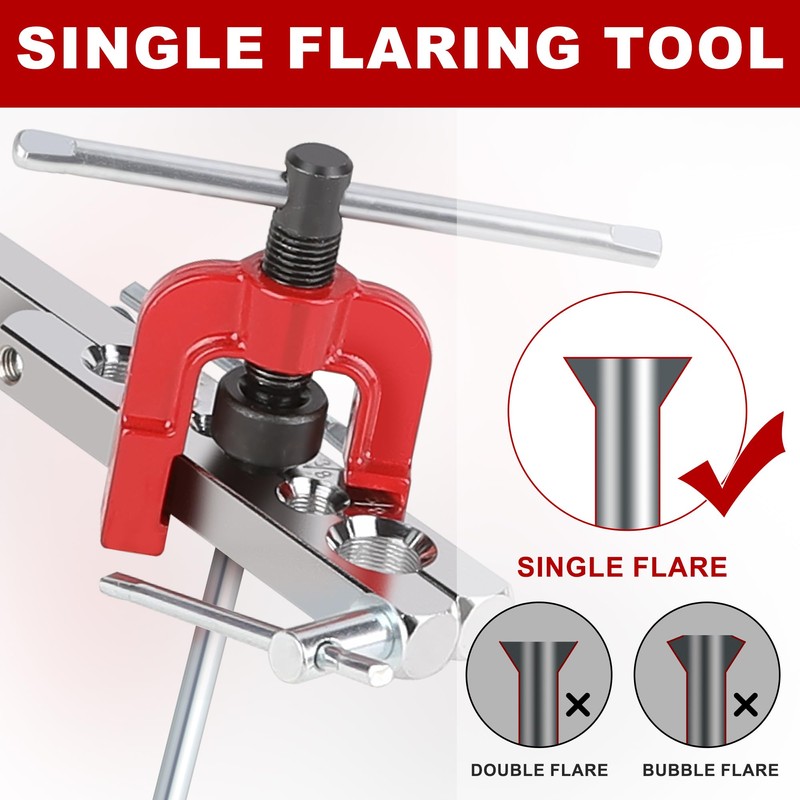 Hromee 3/16 Inch Brake Line Flaring Tool Kit with Zinc-Plated