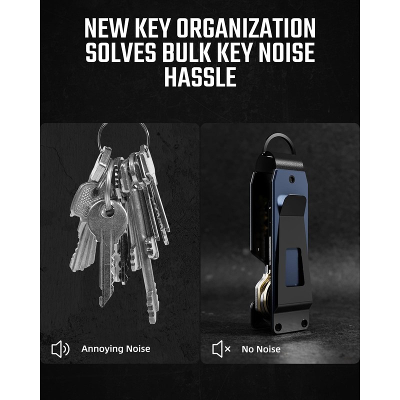 MINBERAND Key Organizer Compact Key Holder Metal Key Chain Minimalist