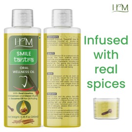 Smile Tantra Oral Wellness Oil with Real Pieces of Licorice, Cinnamon and Clove Infused in Sesame Oil for Oil Pulling - 250 ML (8.45 FL Oz)