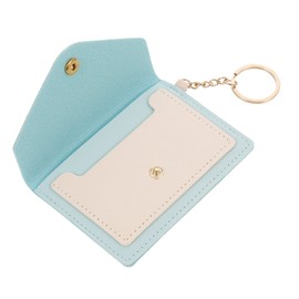 FOMIYES Leather Coin Purse with Keychain Small Portable Change Wallet Pouch for Travel Shopping and Daily Use Stylish Blue Design Lightweight and Durable for Easy Carrying