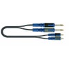 Roksolid 5m 2x 6.3mm Mono Jack to 2x Male Phono