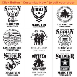 Custom Vietnam Veteran 6 Tube Wind Chime, Marine Soldier Gifts Heavy Duty Windchime, Customized Military Gifts Happy Retirement Wind Chime, deep Sounding Wind Chimes Outdoor