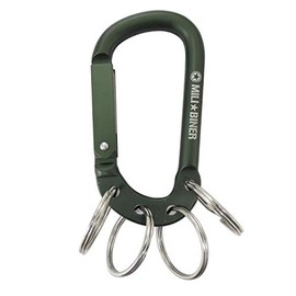 Adventure Club MCB-15 Military Carabiner, 4 Keyrings, Forest