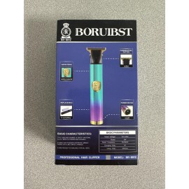 Boruibst BR-8012 Hair Clipper Set, Blue-Black, 6 combs, USB Charger