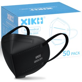 XIKII KN95 Masks for Adults 50PCS 5 Layer Mascarillas Filter Efficiency≥98% Breathable Elastic Ear Loops & Adjust Nose Clip Kn95 Face Mask for Travel Healthcare/Essential Workers