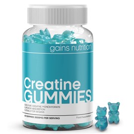 Creatine Gummies for Men & Women - 60 Chewable Gummies (1 Months Supply) - 3000mg Creatine Monohydrate Per Serving - Natural Berry Flavoured, Suitable for Vegans