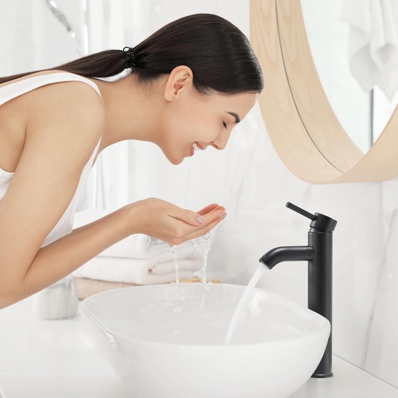 VOTON Vessel Sink Faucet Chrome Modern Tall Bathroom Faucets Single