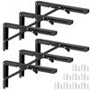 SEHOI 6 PCS 12 Inch Folding Shelf Brackets, Black Heavy