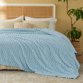 Bedsure King Size Blanket for Bed - Super Soft, Cozy Blankets for Women, Cute Large Fleece Gifts for Girls, Dream Blue, 108x90 Inches