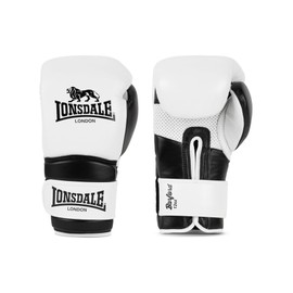 Lonsdale Barford Leather Boxing Gloves White/Black 12 oz