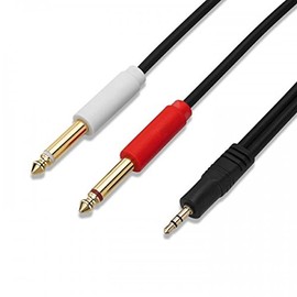 SYSTEM-S 3.5 mm Jack AUX TRS (Male) to Dual 6.35 mm Mono Plug Stereo Audio Splitter Cable