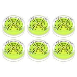HARFINGTON 6pcs Round Bubble Level 32x12mm Mini Circular Bullseye Spirit Levels for Leveling Camera Tripod Telescope Workshop Turntable Pictures Frame, Lime