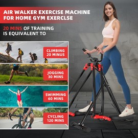 Air Walk Elliptical Glider Machine,30" inch Long Stride Full-Body Cardio Cross Trainer Foldable uitable for Small Spaces,350LBS Weight Capacity