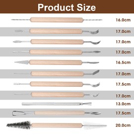 Pack of 11 Clay Tools, Modelling Tool, Polymer Clay Sculpting Tools, Modelling Clay, Potter Set, Wooden Pottery Accessories Professionals and Beginners for DIY Crafts Modelling Shaping Carving
