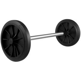 SOLUSTRE Trash Can Wheels Replacement - 2 Pack 7" x 1.2" Rubber Wheel with 18.8" Hollow Shaft, Wastebasket Pulley for Garbage Bin and Hand Trucks Dolly, Wheelbarrows