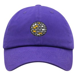 JPAK Vintage Disco Ball Grid Pattern Premium Dad Hat Embroidered Cotton Baseball Cap Retro Boogie Purple