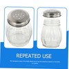 LABRIMP 4pcs Transparent Glass Seasoning Jars Condiment Containers Wide Mouth